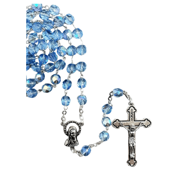 Rosary Beads Crystal Ab 7mm - Blue