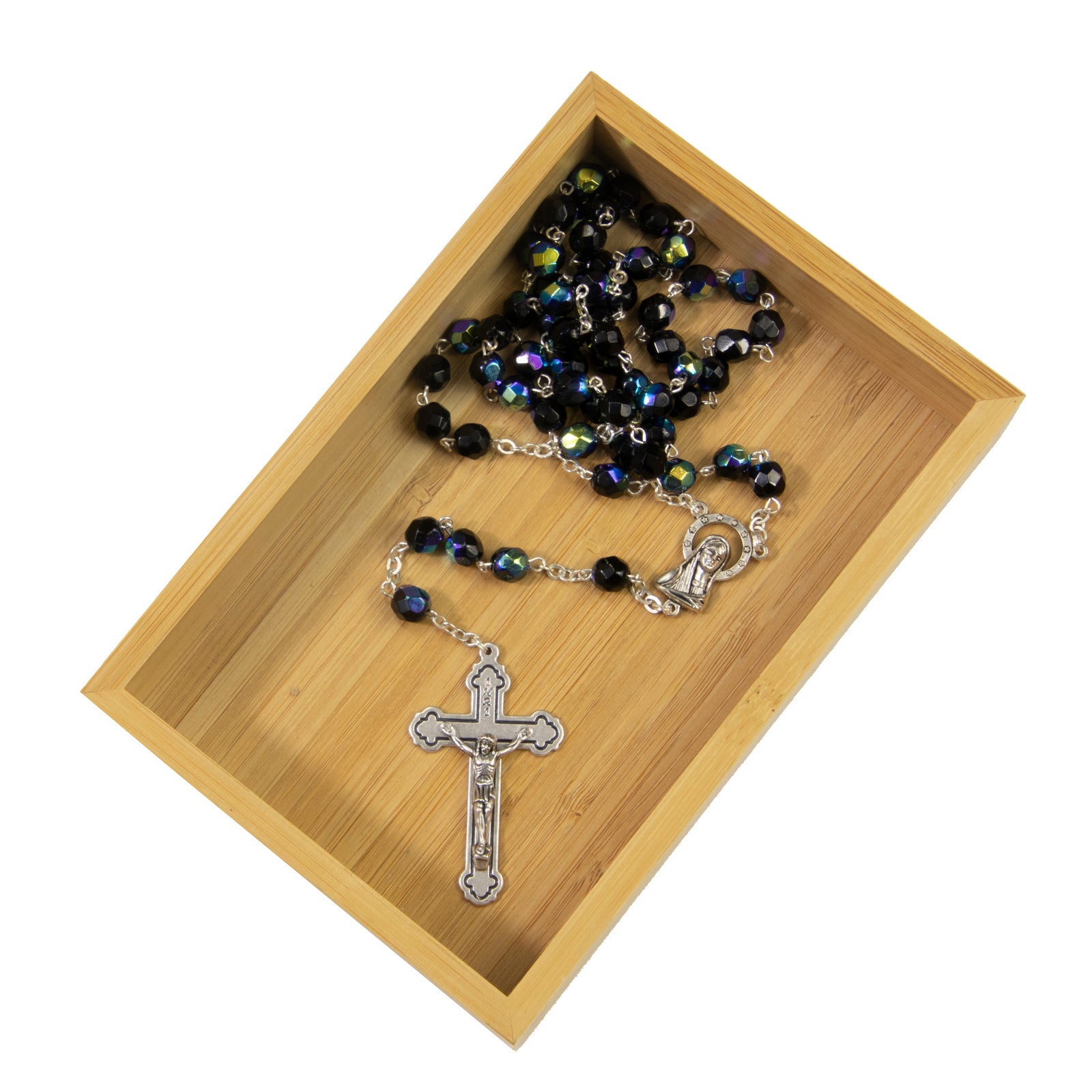 Rosary Beads Crystal Ab 7mm - Black