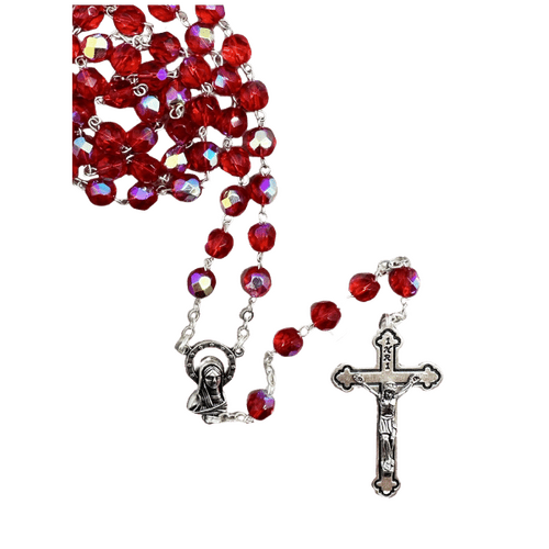 Rosary Beads Crystal AB 7mm - Ruby