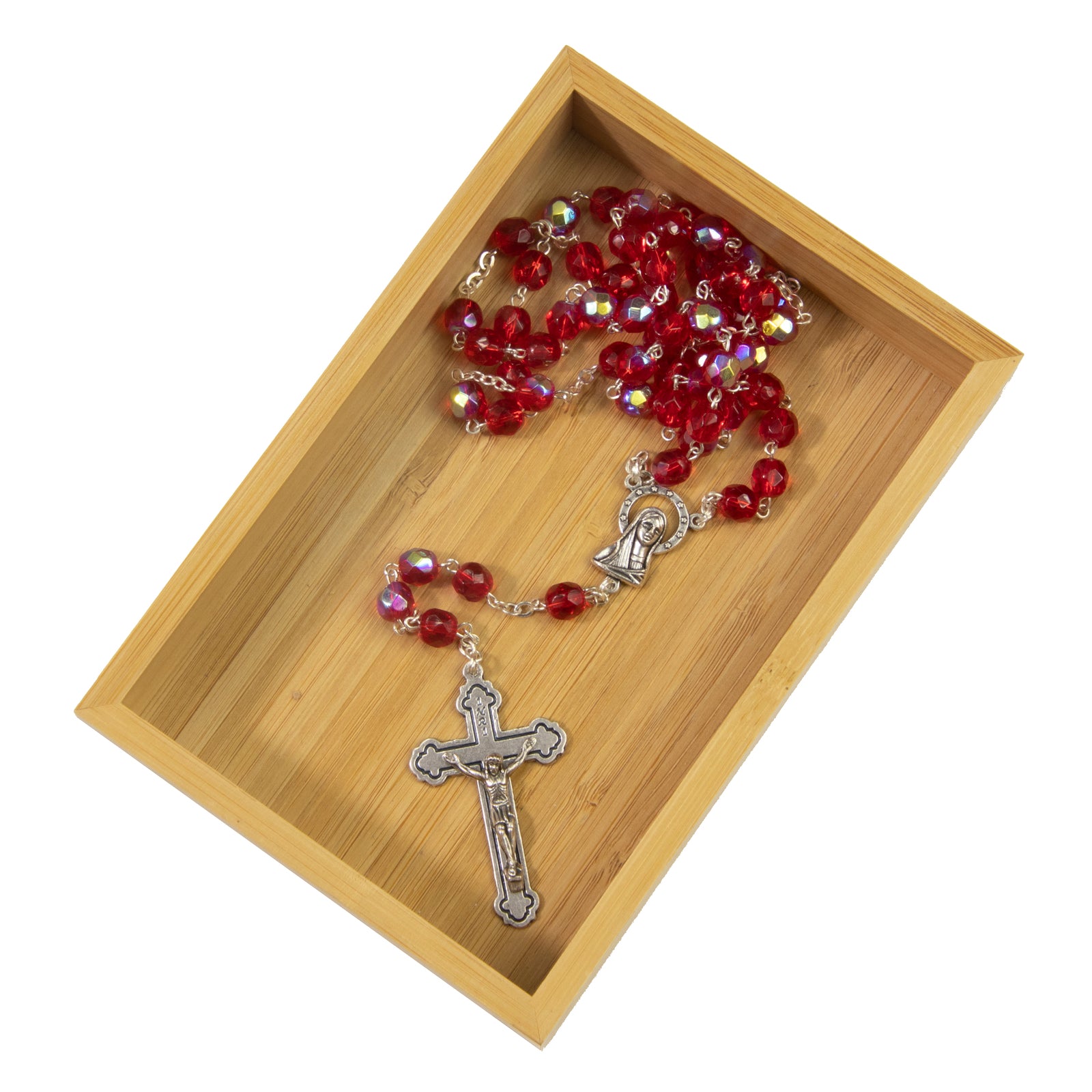 Rosary Beads Crystal AB 7mm - Ruby