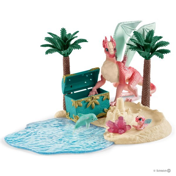 Schleich Bayala - Treasure Island With Dragon Mama And Dragon Baby