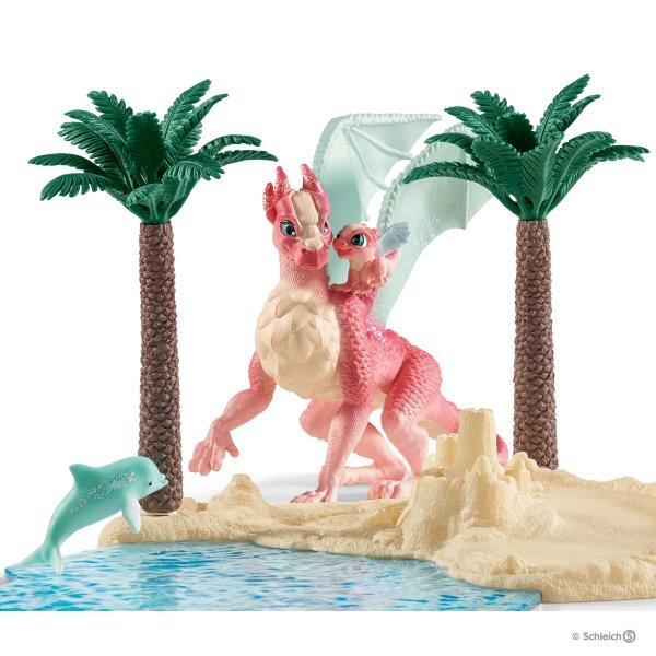 Schleich Bayala - Treasure Island With Dragon Mama And Dragon Baby