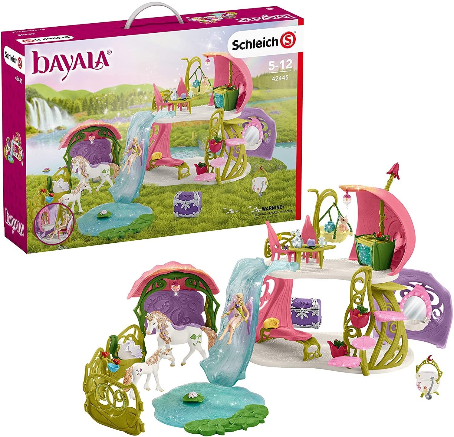 Schleich Bayala - Glittering Flower House with Unicorns, Lake and Stable