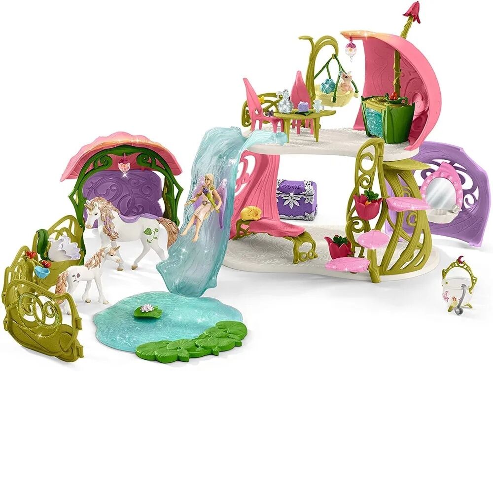 Schleich Bayala - Glittering Flower House with Unicorns, Lake and Stable