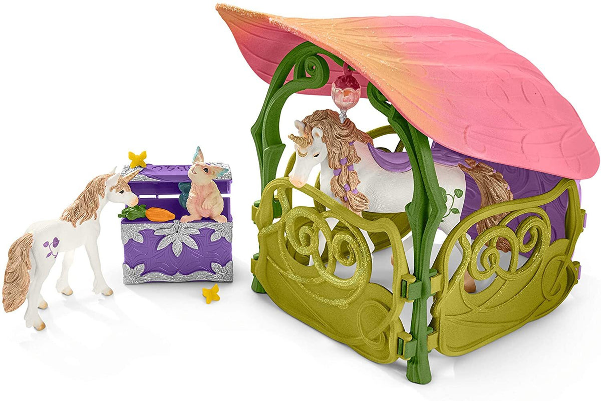 Schleich Bayala - Glittering Flower House with Unicorns, Lake and Stable