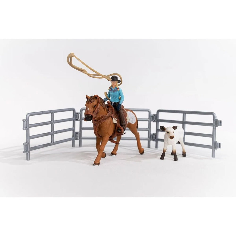 Schleich Farm World - Cowgirl Team Roping Fun