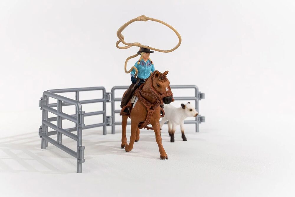 Schleich Farm World - Cowgirl Team Roping Fun