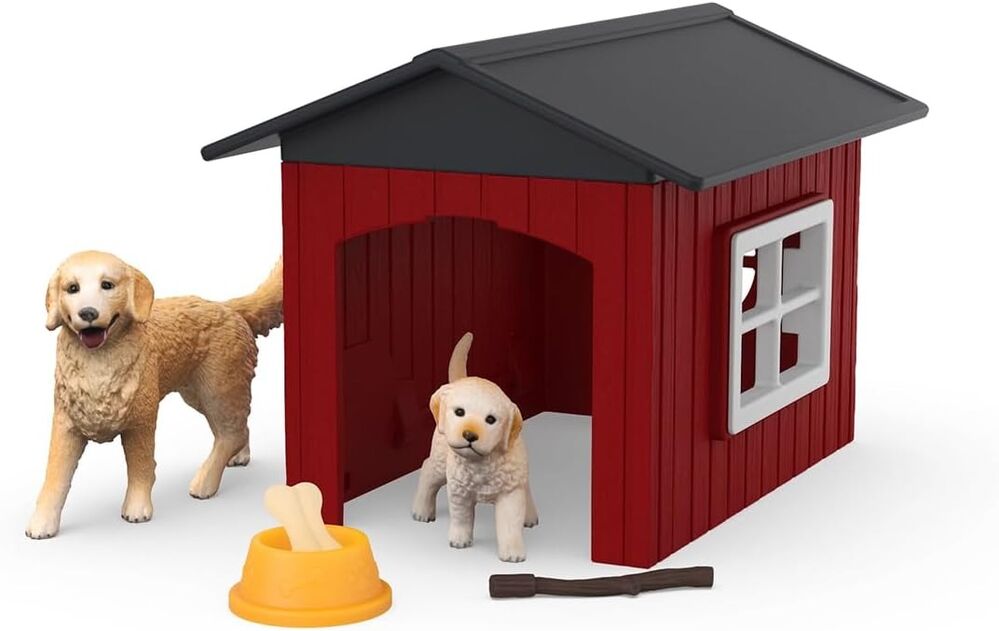 Schleich Farm World - Dog Kennel with Golden Retriever