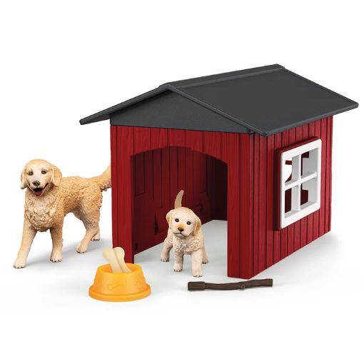 Schleich Farm World - Dog Kennel with Golden Retriever