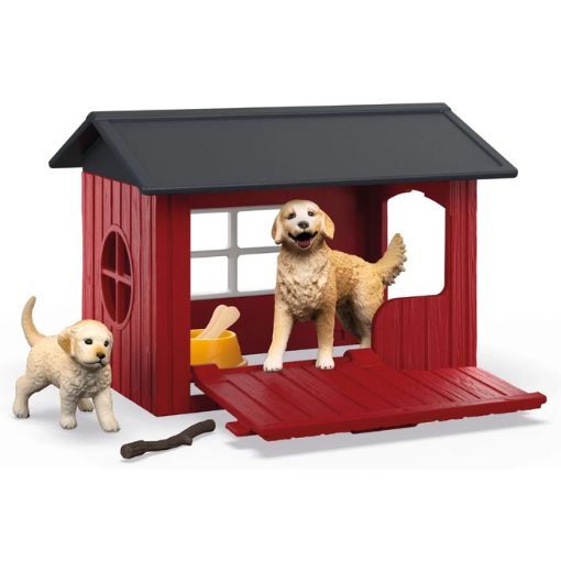 Schleich Farm World - Dog Kennel with Golden Retriever