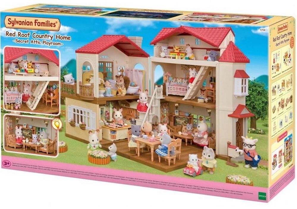 Sylvanian Families - Red Roof Country Home Secret Attic Playroom Gift Set