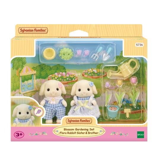 Sylvanian Families - Flora Rabbit Sister & Brother Blossom Gardening Set