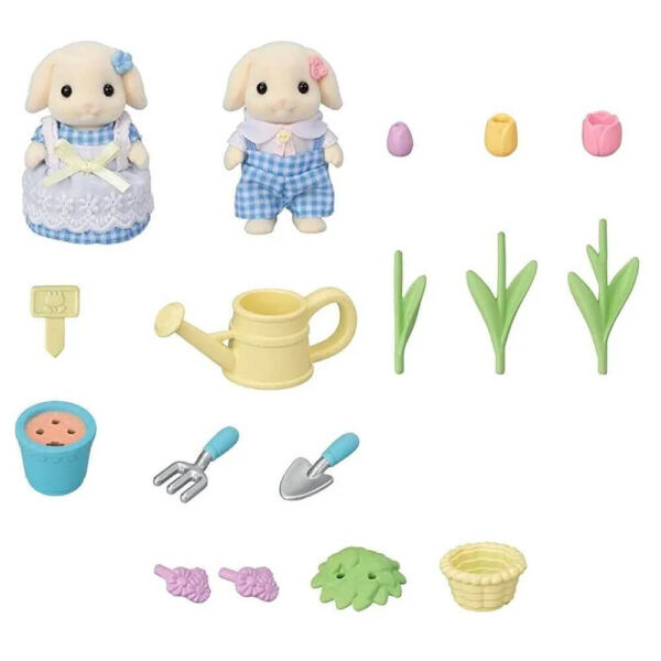 Sylvanian Families - Flora Rabbit Sister & Brother Blossom Gardening Set