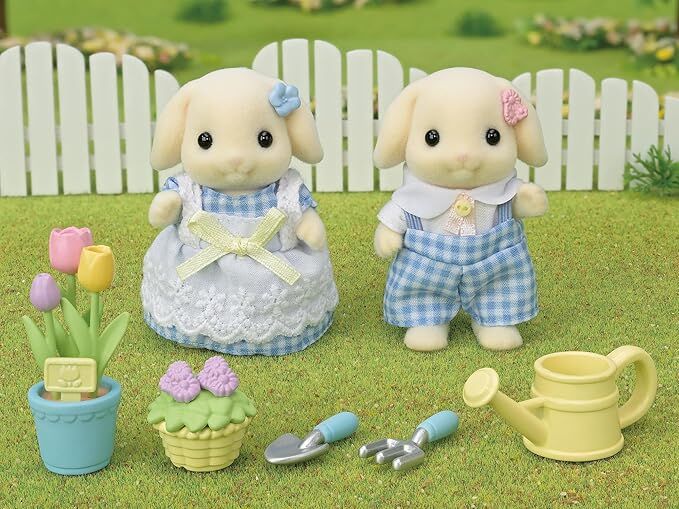 Sylvanian Families - Flora Rabbit Sister & Brother Blossom Gardening Set