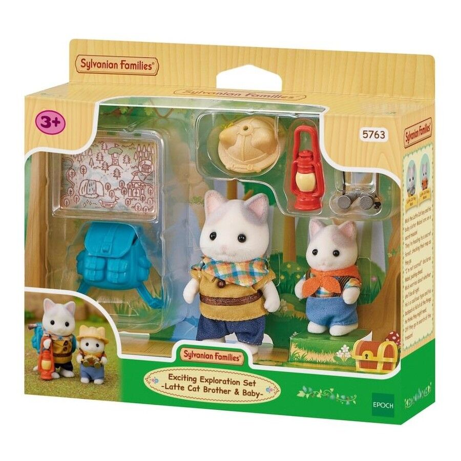 Sylvanian Families - Latte Cat Brother & Baby Exciting Exploration Set