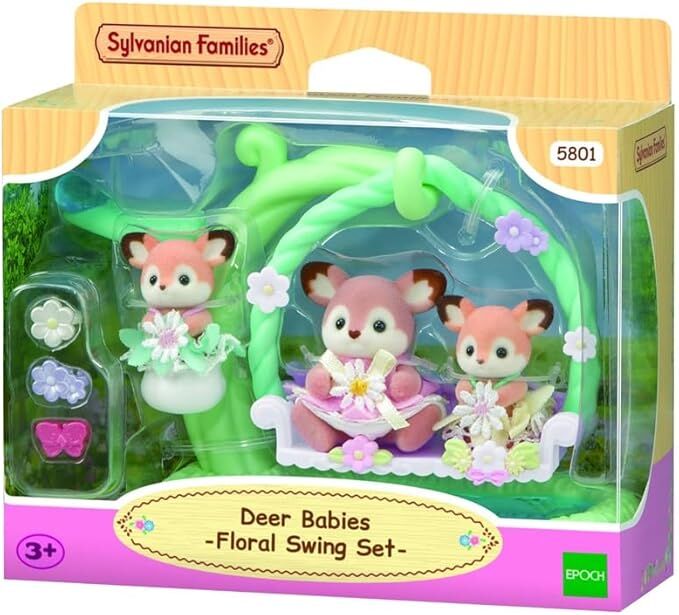 Sylvanian Families - Deer Babies Floral Swing Set
