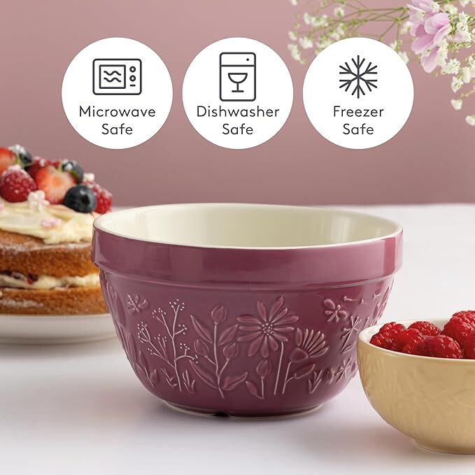 Mason Cash - In The Meadow Rose Purple Pudding Basin - 16x9cm