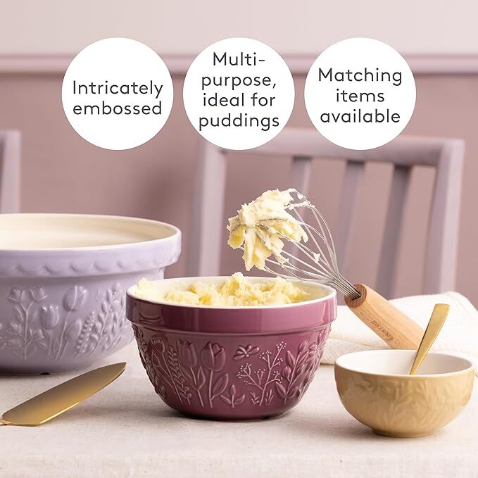 Mason Cash - In The Meadow Rose Purple Pudding Basin - 16x9cm