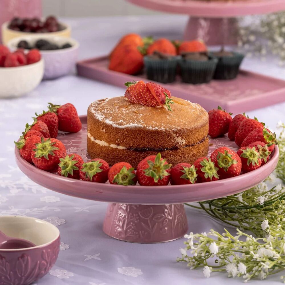 Mason Cash - In The Meadow Pink Cake Stand - 27x10cm