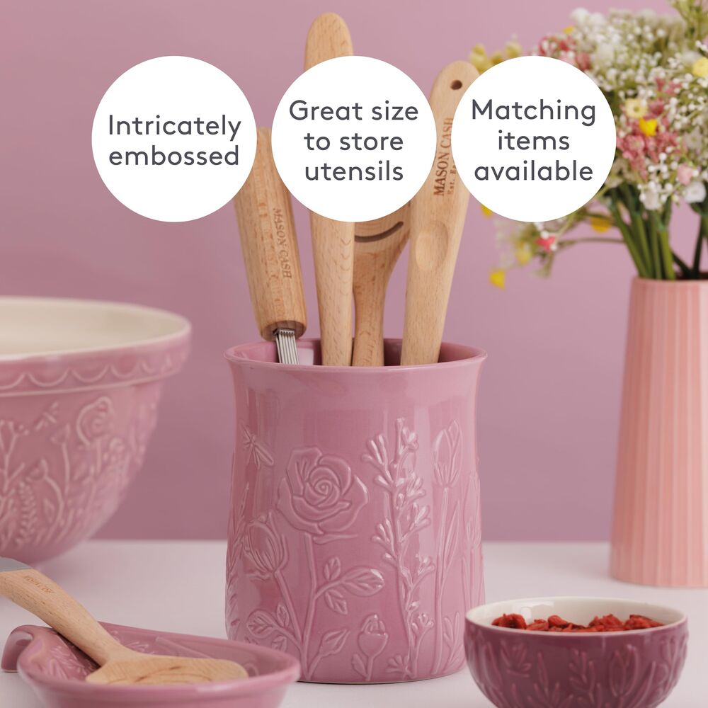 Mason Cash - In The Meadow Pink Utensil Pot - 15cm