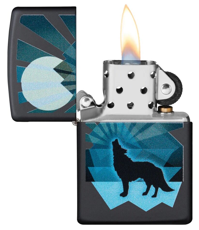 Zippo Lighter - Windproof Wolf and Moon