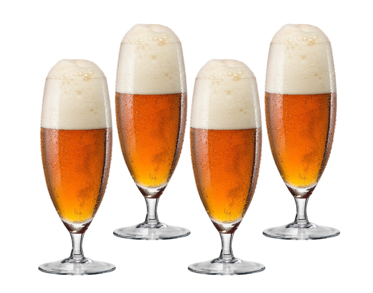 Bohemia Bar Beer Glasses - 380ml Thin Stem (Set of 4)