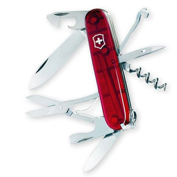 Victorinox Swiss Army Knife - Climber Red Translucent