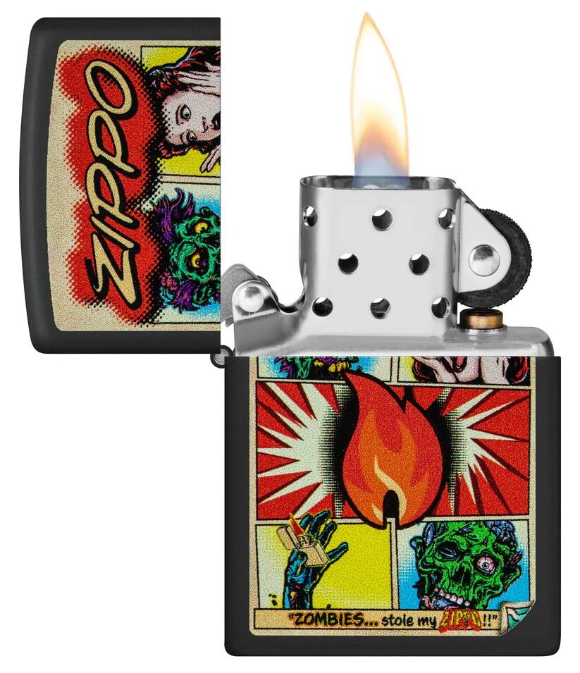 Zippo Lighter - Comic Zombies Design