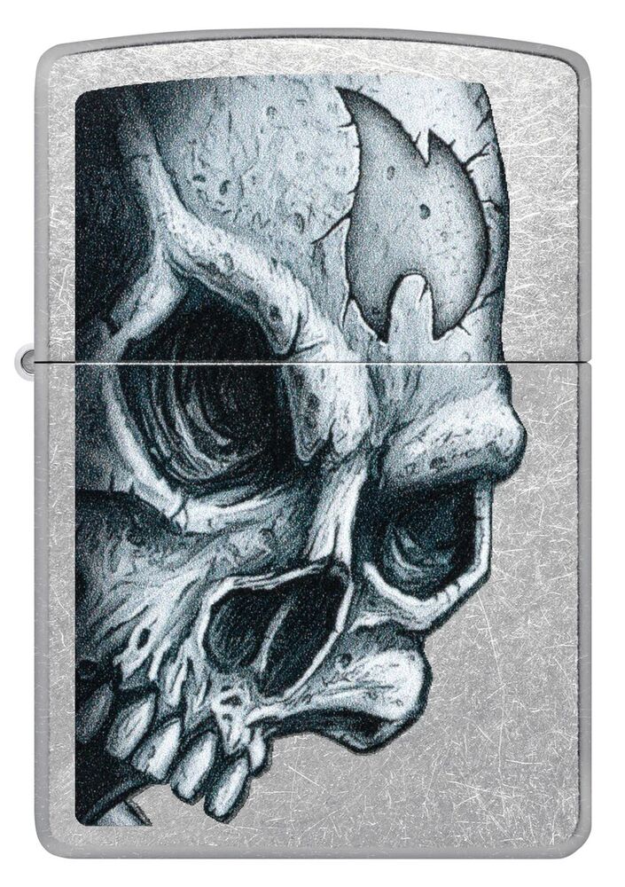 Zippo Lighter - Skull and Flame Design