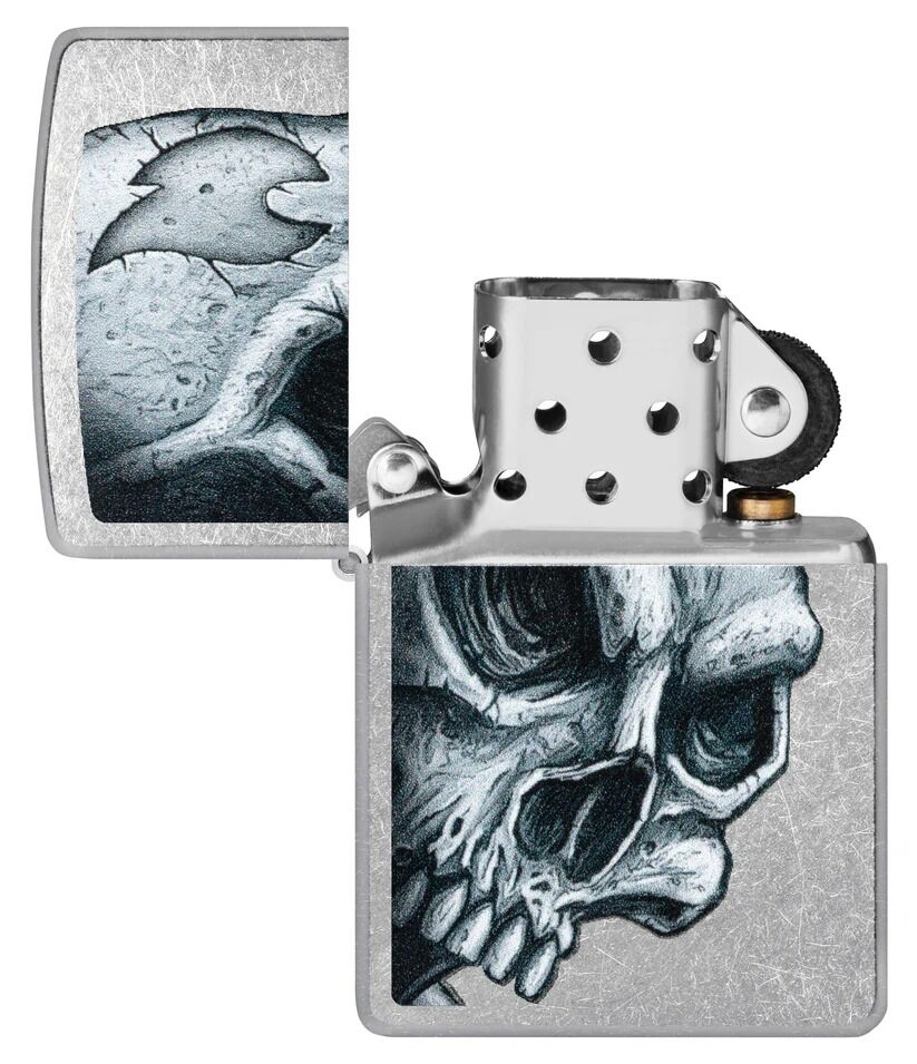 Zippo Lighter - Skull and Flame Design