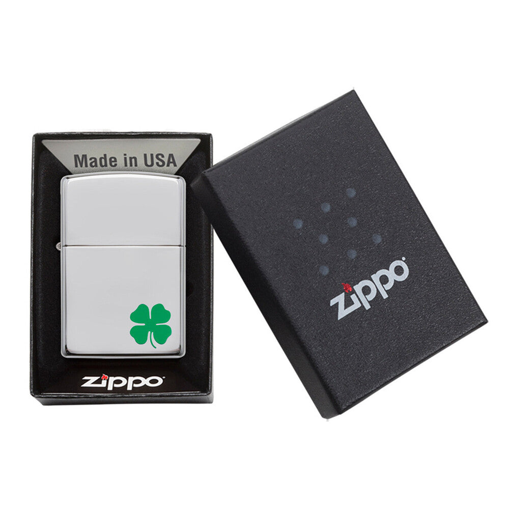 Zippo Lighter - A Bit 'O' Luck High Polish Chrome