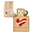 Zippo Lighter - Heart Tattoo Armor High Polish Brass