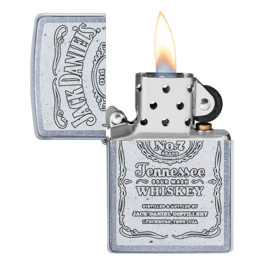 Zippo Gift Set - Jack Daniel's Lighter and Flask Street Chrome