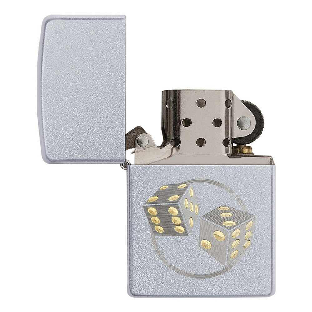 Zippo Lighter - Dice Satin Chrome