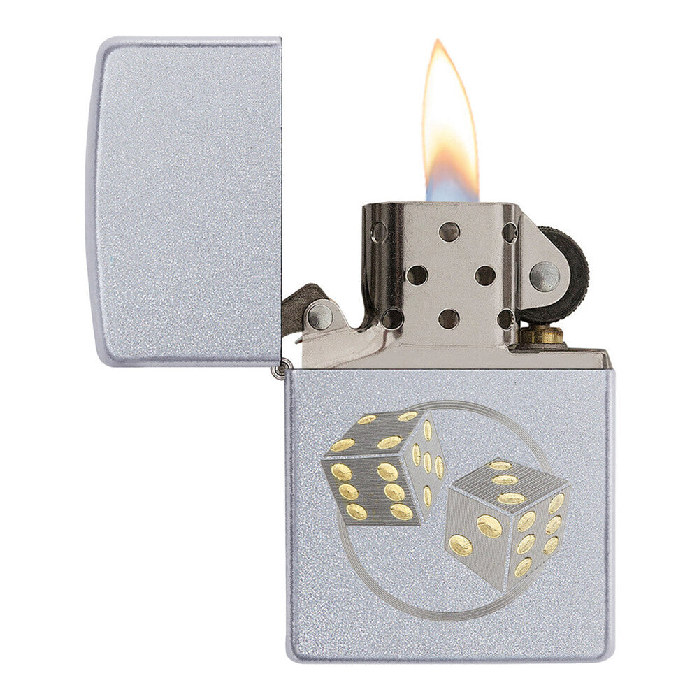 Zippo Lighter - Dice Satin Chrome