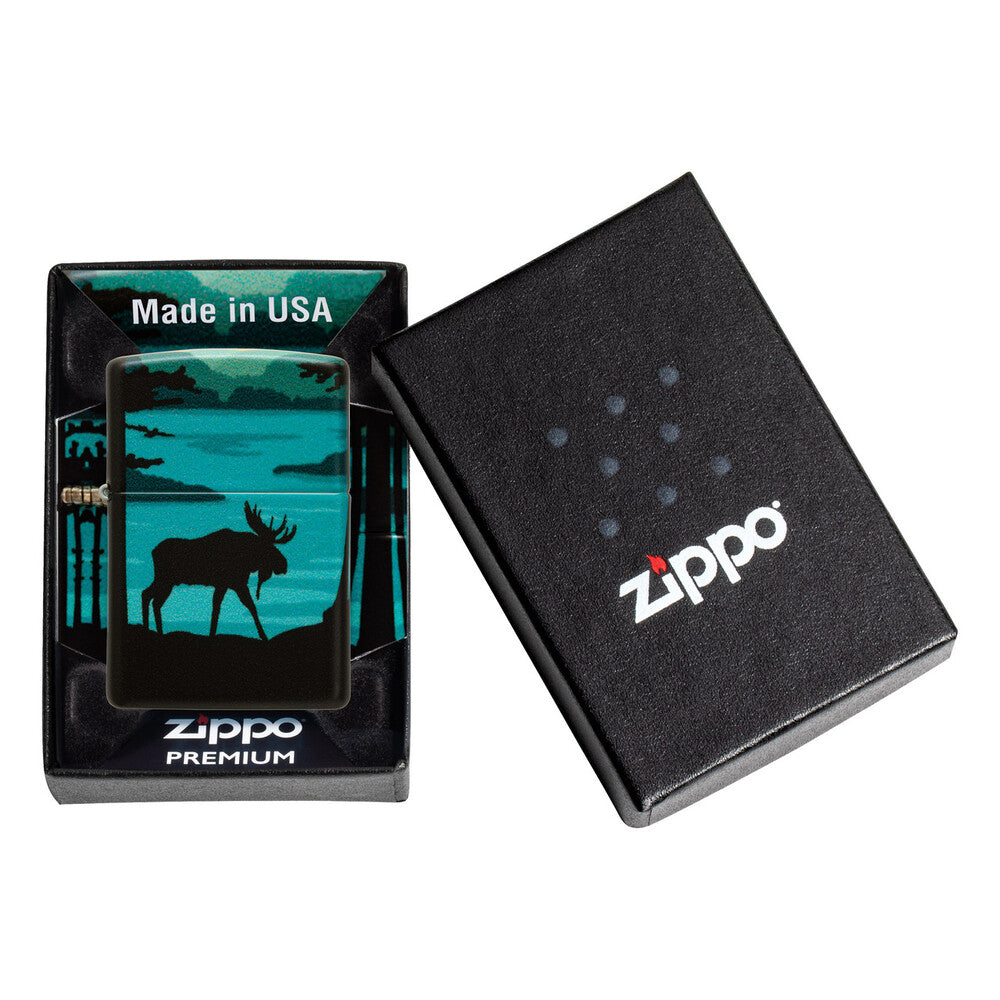 Zippo Lighter - Moose Landscape