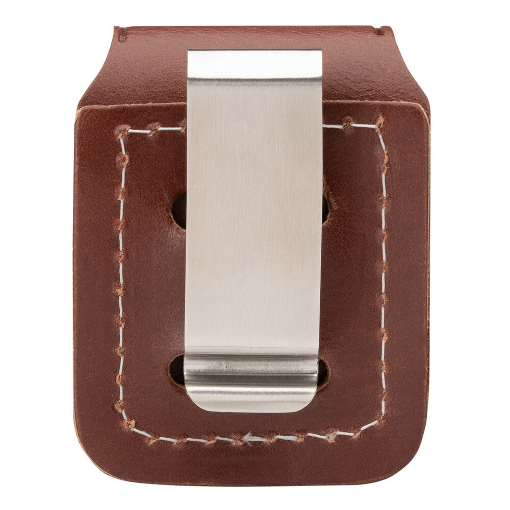 Zippo Pouch - Brown Leather with Clip