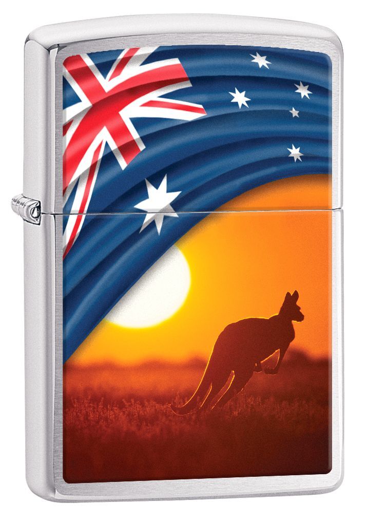 Zippo Lighter - Flag & Landscape Kangaroo