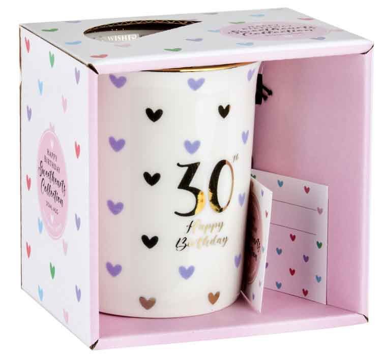 Sweet Heart Gold Handle Mug - 30th