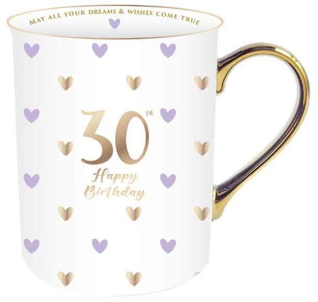 Sweet Heart Gold Handle Mug - 30th