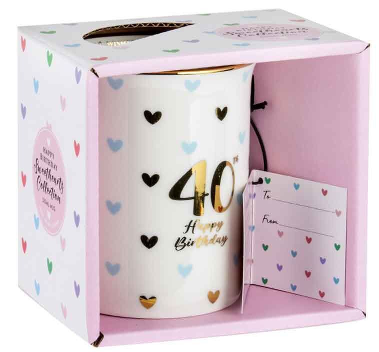 Sweet Heart Gold Handle Mug - 40th