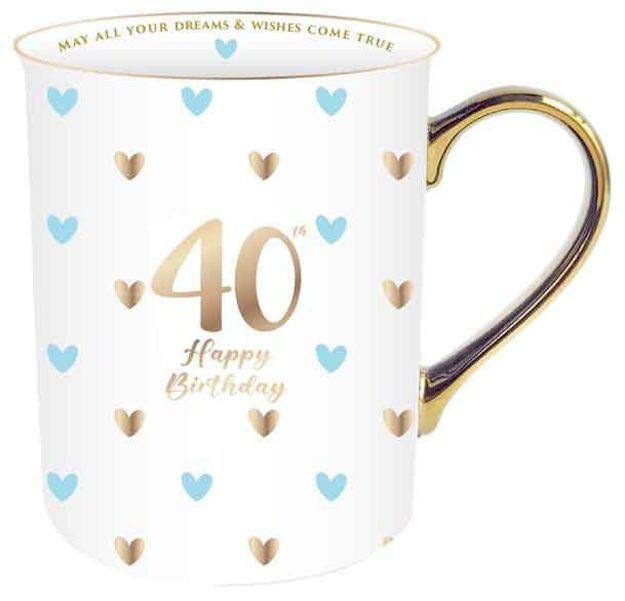 Sweet Heart Gold Handle Mug - 40th