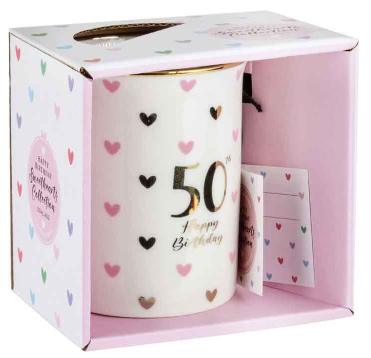 Sweet Heart Gold Handle Mug - 50th