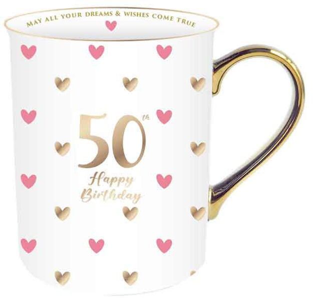 Sweet Heart Gold Handle Mug - 50th