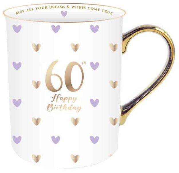 Sweet Heart Gold Handle Mug - 60th