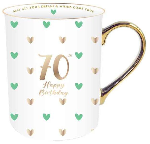 Sweet Heart Gold Handle Mug - 70th