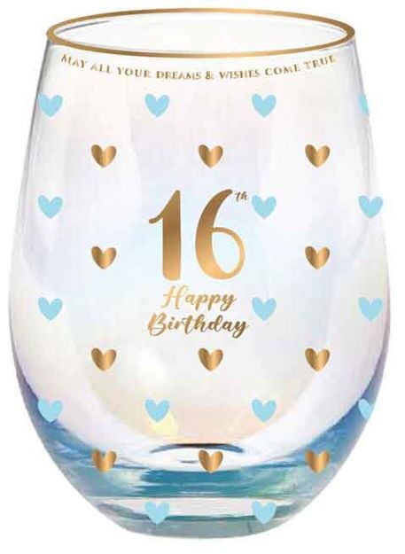 Sweet Heart Stemless Glass - 16th