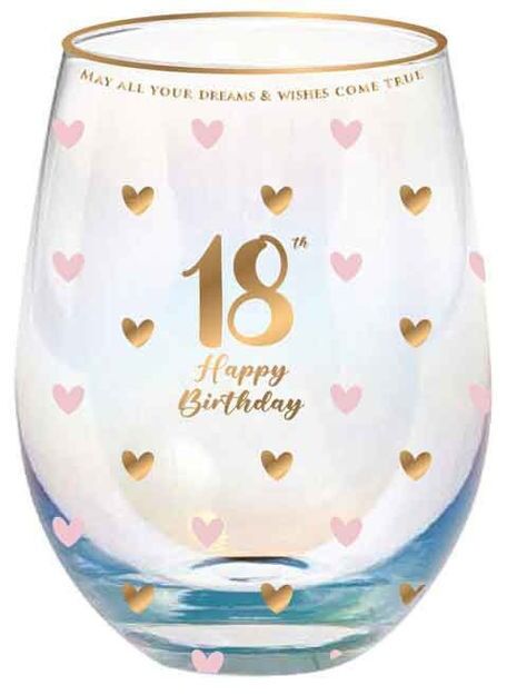 Sweet Heart Stemless Glass - 18th