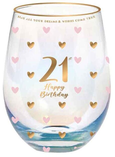 Sweet Heart Stemless Glass - 21st