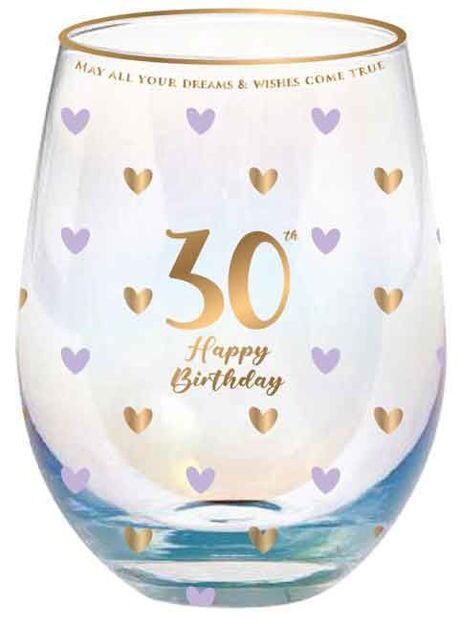 Sweet Heart Stemless Glass - 30th